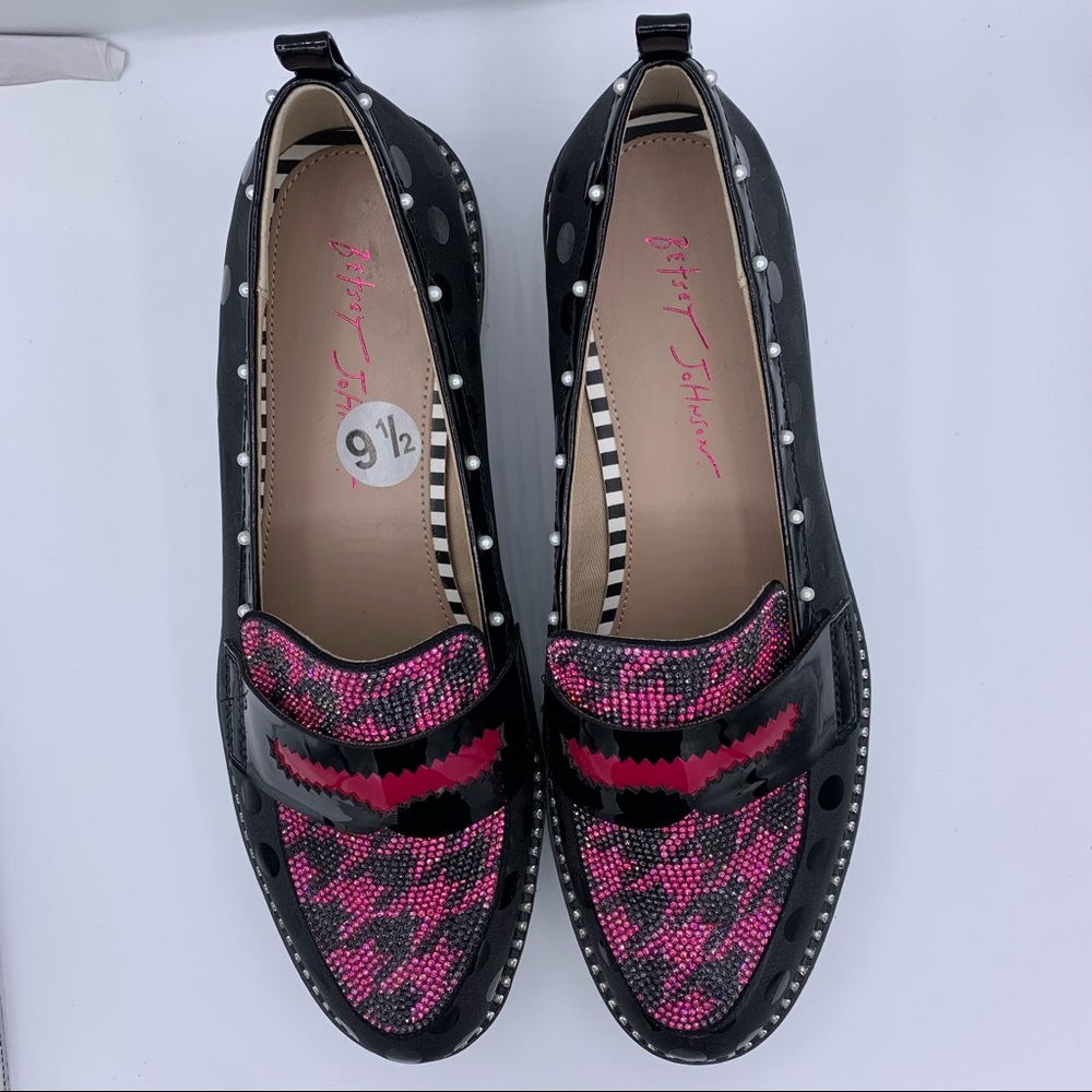 Betsey Johnson rhinestone jewel slip on platform shoes women’s Size 9 1/2 - Picture 3 of 11